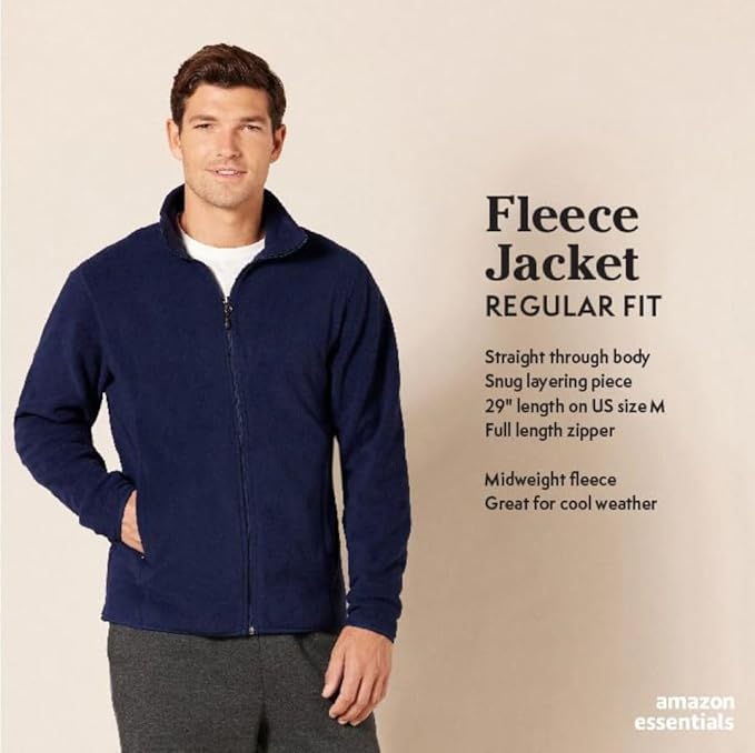 Essentials Men's Full-Zip Fleece Jacket