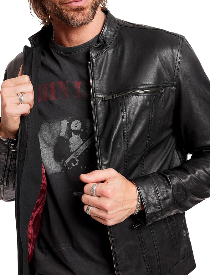 John Varvatos Men's Brando Leather Jacket